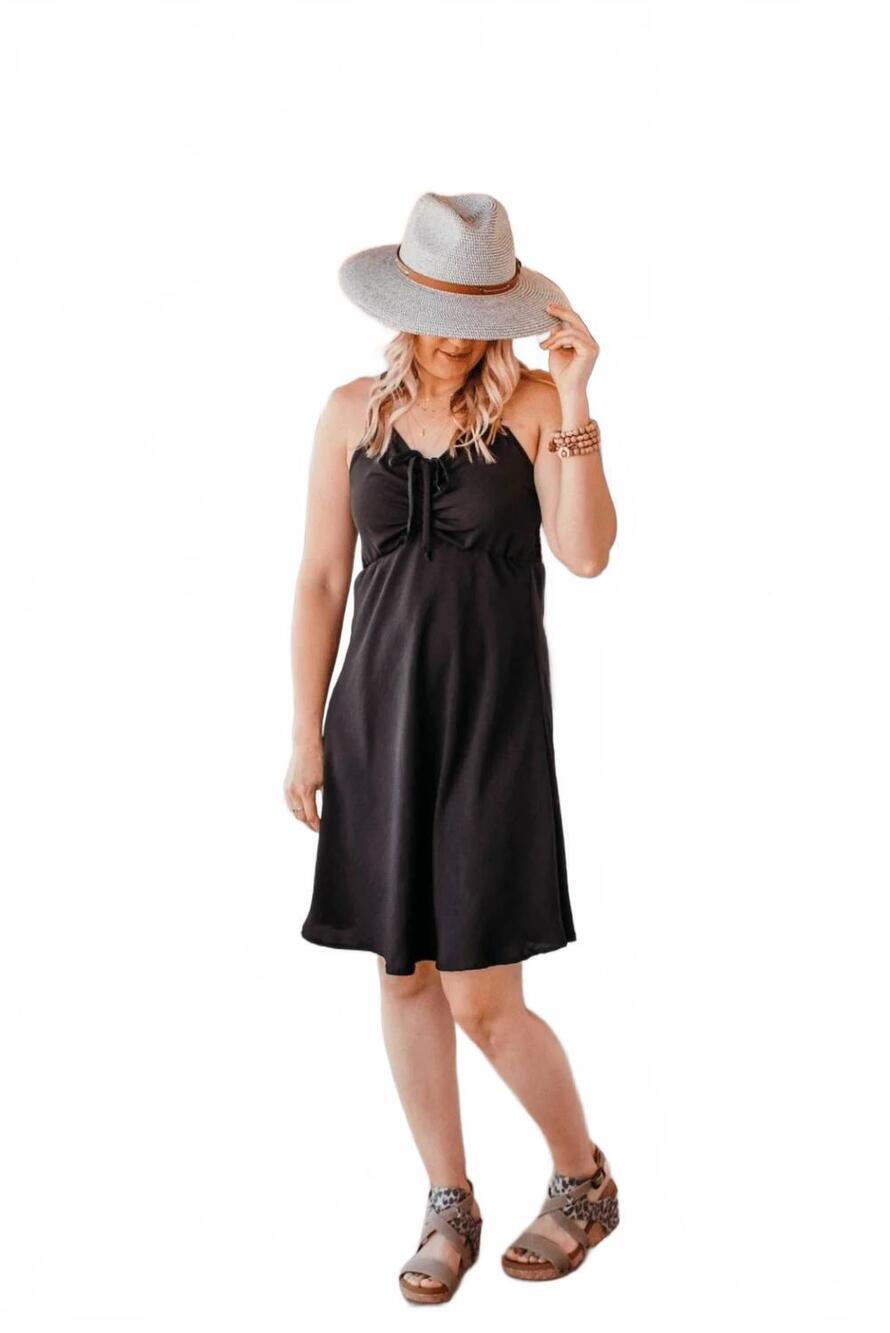 NEW WHITE BIRCH little sundress in black